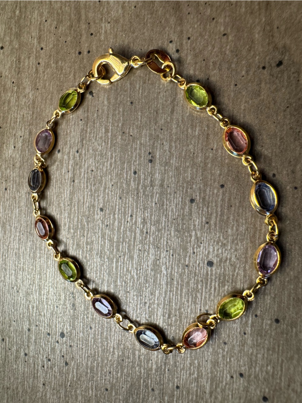 Multicolor Gold-Tone Link Bracelet